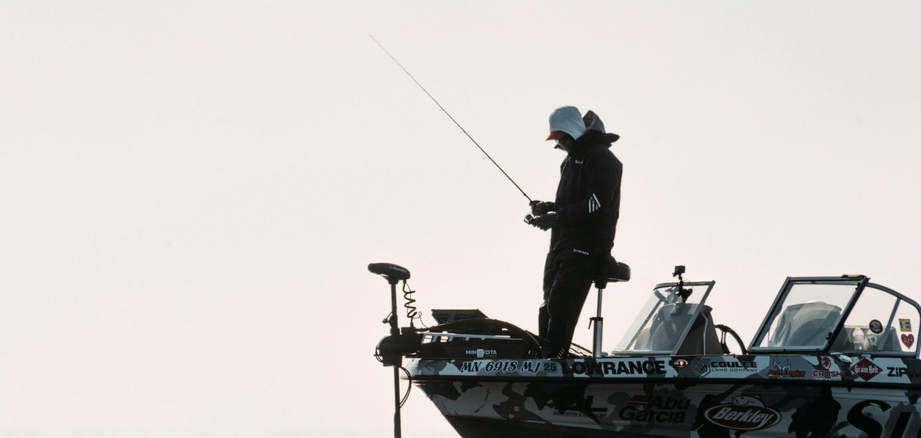 Man walleye fishing in a boat